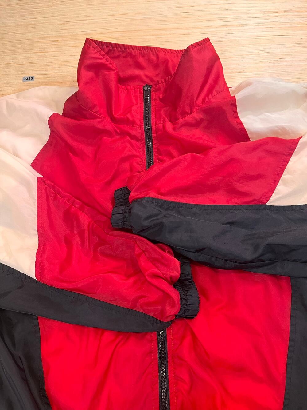 Vintage Colorblock Windbreaker by MacGregor Red White Black Nylon Size S